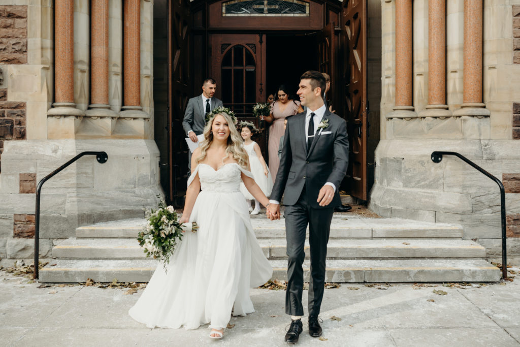 wedding at st peters basilica in london, ontario