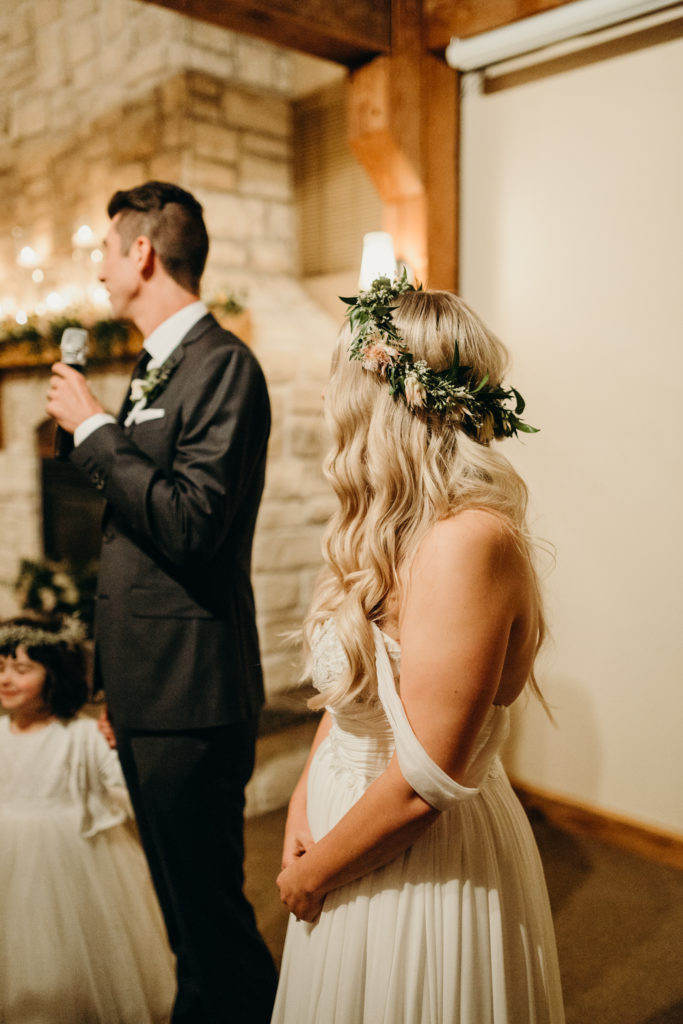 bride and groom speech at Bellamere in London, Ontario