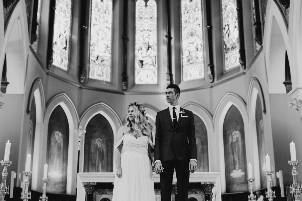 wedding at st peter's basilica in london, ontario